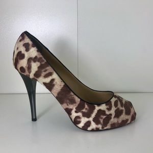 Animal Print Giuseppe Zanotti Peep Toe Pump Sz 40